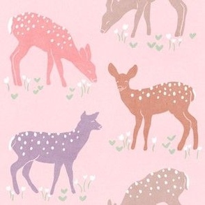 Hand-Drawn Fawn Print with a Bohemian Feel and  Delicate Floral Detail_Small