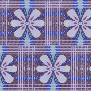 GEOMETRIC GLOWING FLOWER  PURPLE BLUE