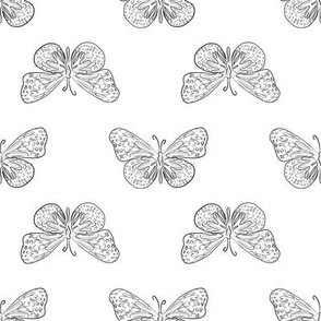 Butterfly ditzy outline