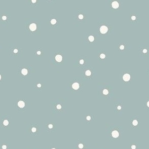 Vintage Modern Cottagecore Polka Dot Pattern in Aqua Blue and soft Cream