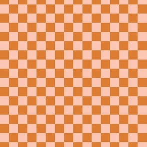 Pink and Orange Checkerboard for  Fall Autumn Halloween Thanksgiving  - 1/2 inch