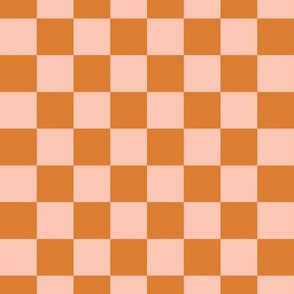 Pink and Orange Checkerboard for  Fall Autumn Halloween Thanksgiving  - 1 inch