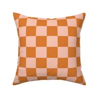 Pink and Orange Checkerboard for  Fall Autumn Halloween Thanksgiving  - 2  inch