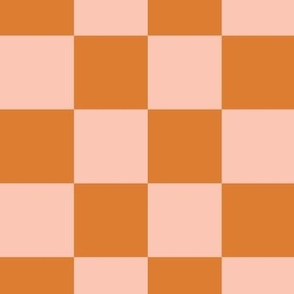 Pink and Orange Checkerboard for  Fall Autumn Halloween Thanksgiving  - 2  inch