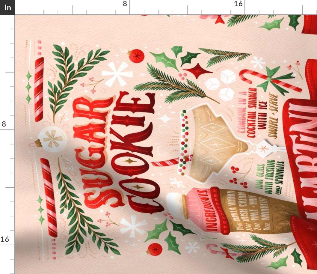 Sugar Cookie Martini Recipe // Festive Holiday Drink - Cheers! // Wall Hanging © ZirkusDesign  + Tea Towel Bar Cart Gift Idea