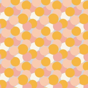 Simple circle confetti - mustard yellow, cream, off white, pastel pink and powder blue  // Medium scale