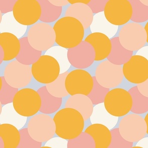 Simple circle confetti - mustard yellow, cream, off white, pastel pink and powder blue  // Big scale