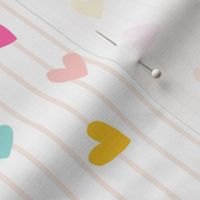 Joyful hearts vertical lines | pastel and bright summer colours - hand-drawn hearts