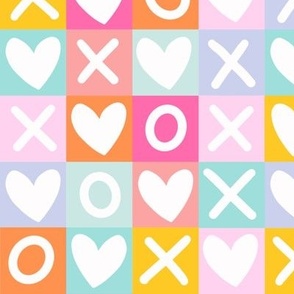 xoxo valentines day hearts - pastel and bright summer colours - hand-drawn hearts