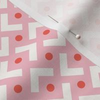 Geometric Pattern, Pink and Coral, Small Scale 