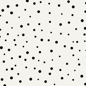 Scattered Dots – Organic and Irregular Dots, Off-White and Black