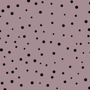 Scattered Dots – Organic and Irregular Dots, Mauve and Black