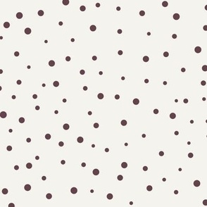 Scattered Dots – Organic and Irregular Dots, Off-White and Dark Mauve