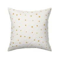 Scattered Dots – Irregular and Organic Dots, Off-White and Gold (Large Scale)