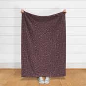 Scattered Dots – Irregular and Organic Dots, Dark Mauve and Gold (Large Scale)