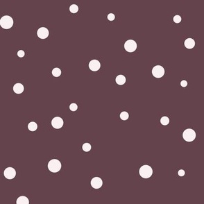 Scattered Dots – Irregular and organic dots, Dark Mauve and Light Light Pink (Large Scale)