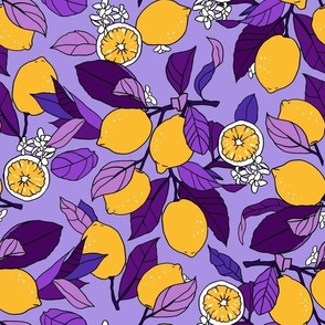 vintage lemons on purple