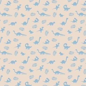 Tiny dino - cute minimalist retro pop style dinosaurs kids animal design soft baby blue on sand 