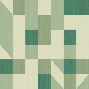 Bold monochromatic geometric abstract squares triangles // big scale 0009 B // irregular squares trianglesgreen greens beige olive emerald color