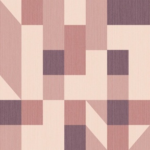 Bold monochromatic geometric abstract squares triangles // big scale 0009 C // irregular squares triangles red reds burgundy beige 