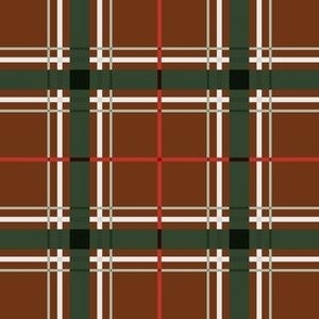 Christmas Tartan Plaid {on Dark Gingerbread / Rich Copper Brown}