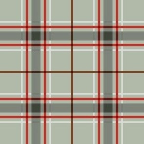 Christmas Tartan Plaid {on Sage Green} 