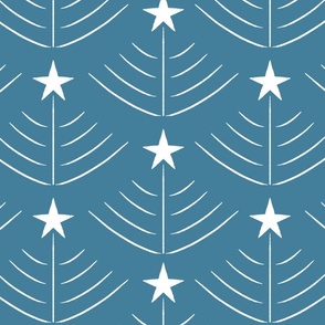 winter holiday giftwrap - blue and white - christmas hanukkah // large scale