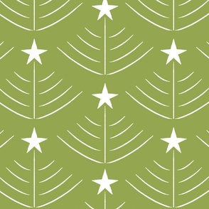 winter holiday giftwrap - green and white - christmas hanukkah // large scale