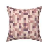 Bold monochromatic geometric abstract squares triangles // small scale 0009 C // irregular squares triangles red reds burgundy beige 