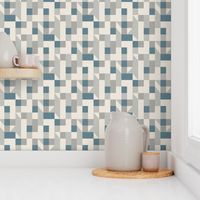 Bold monochromatic geometric abstract squares triangles // small scale 0009 A // irregular squares triangles blue gray beige 