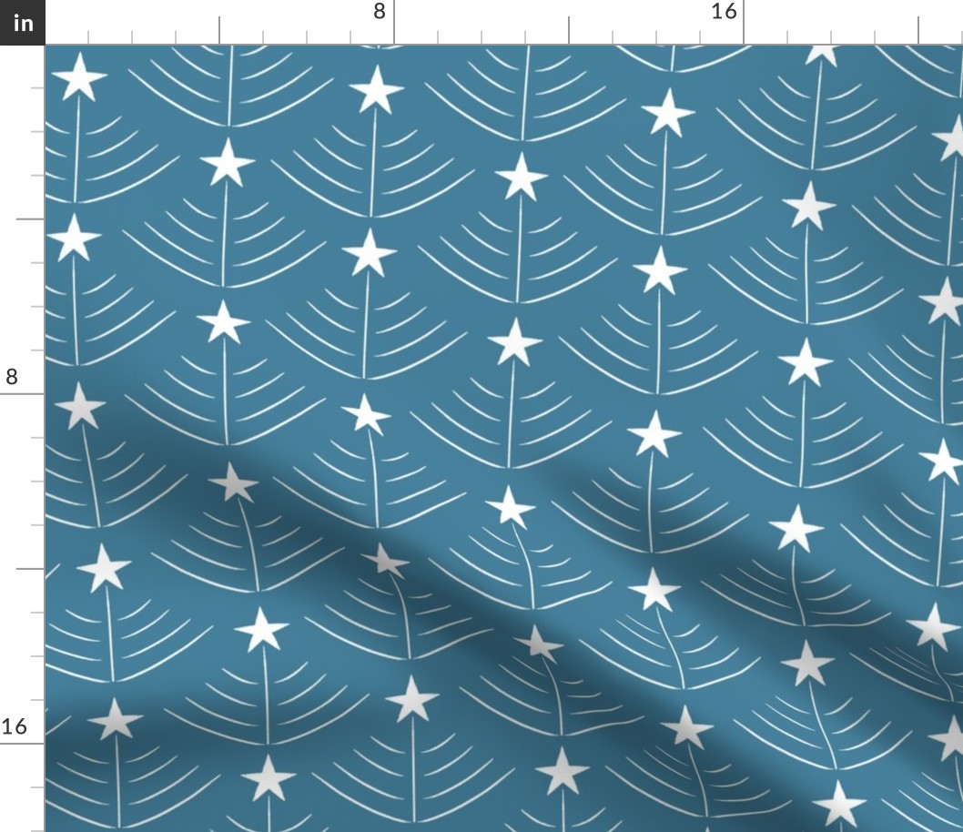 winter holiday giftwrap - blue and white - christmas hanukkah // small scale