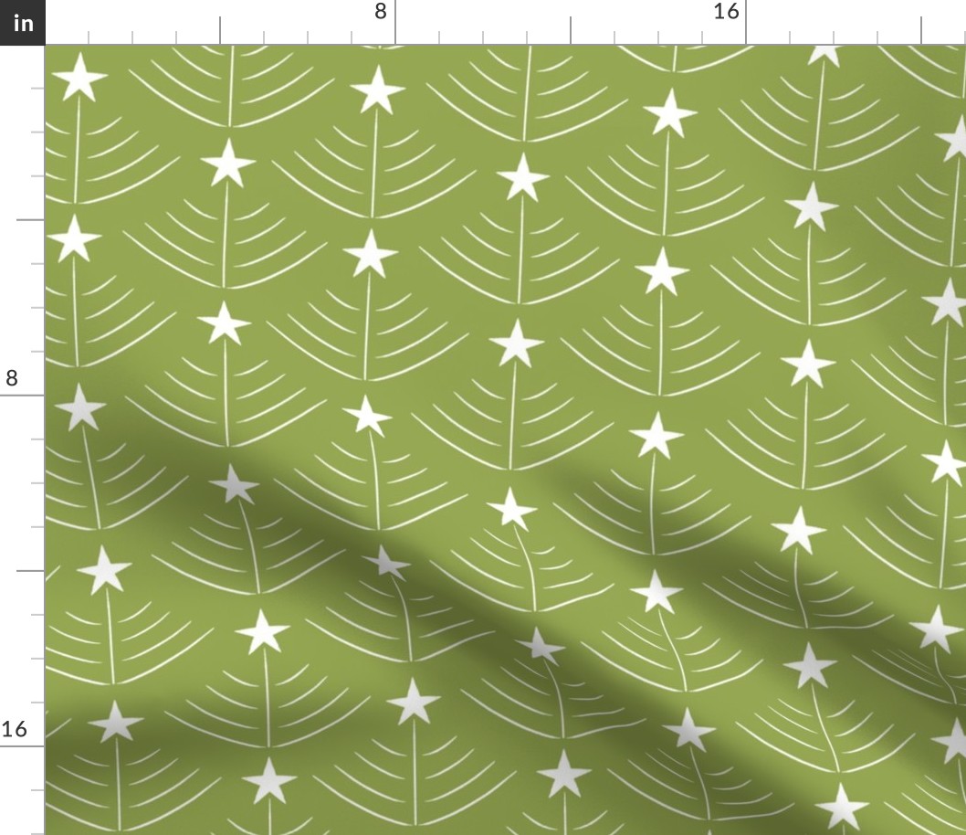 winter holiday giftwrap - green and white - christmas hanukkah // small scale