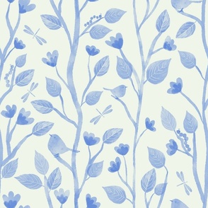 Garden vines in blue