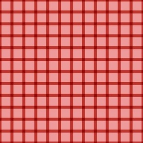 Buffalo Plaid Gingham Check {Scarlet Red on Pink} 