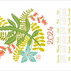 Sedona Botanical 2024 Calendar Tea Towel and Wall Hanging