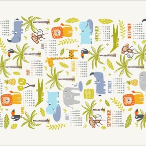 It's A Jungle Out There 2024 Calendar Tea Towel and Wall Hanging
