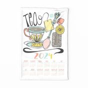 Tea Time 2024 Calendar Tea Towel and Wall Hanging