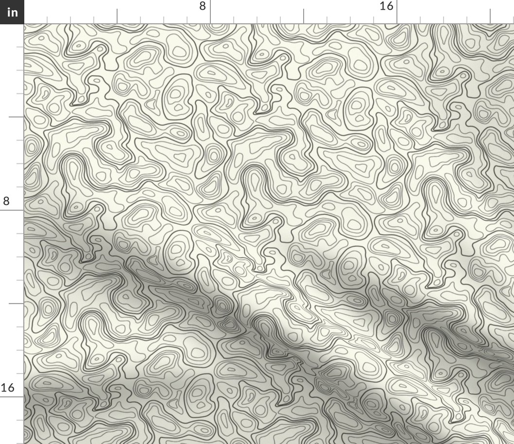 (M) Topographic Map on Ivory