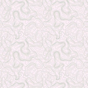 (L) Sage on Blush Abstract Topographic Map