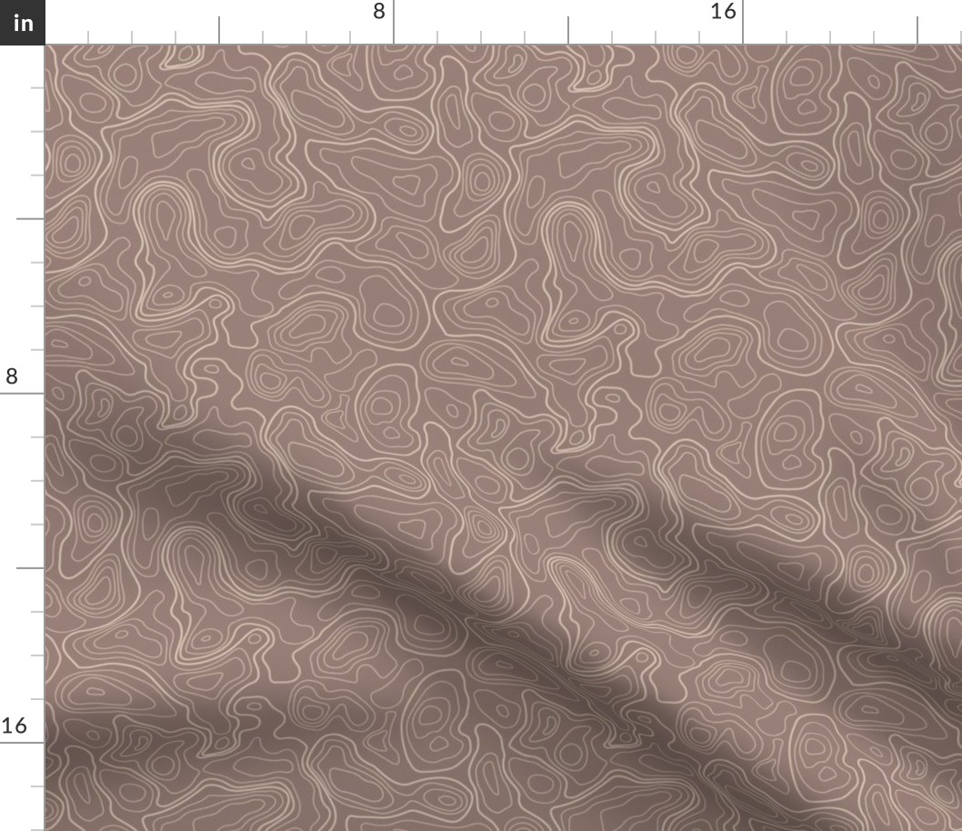 (L) Neutral Earthy Tones Topographic Map