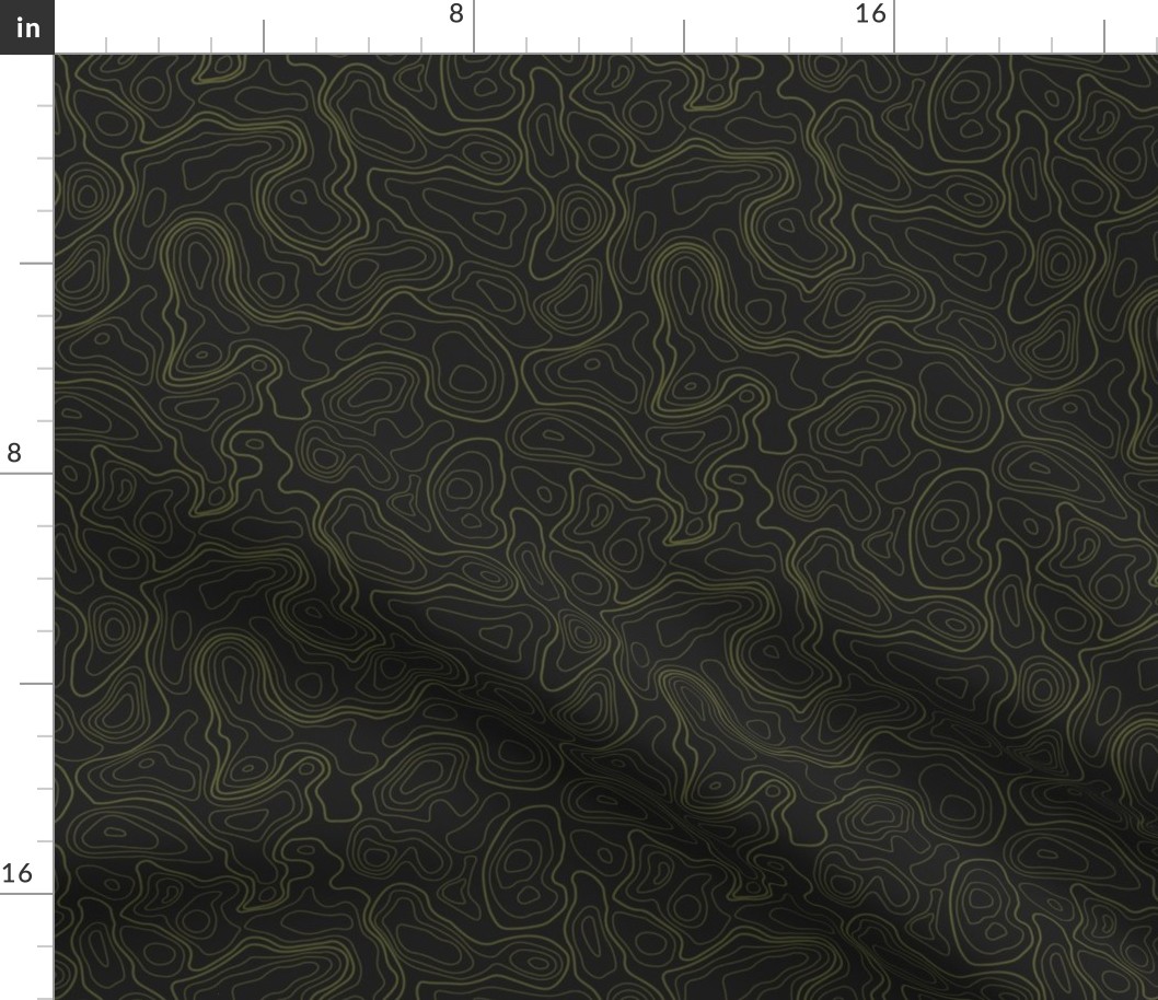 (L)  Earthy Green Topographic Map 