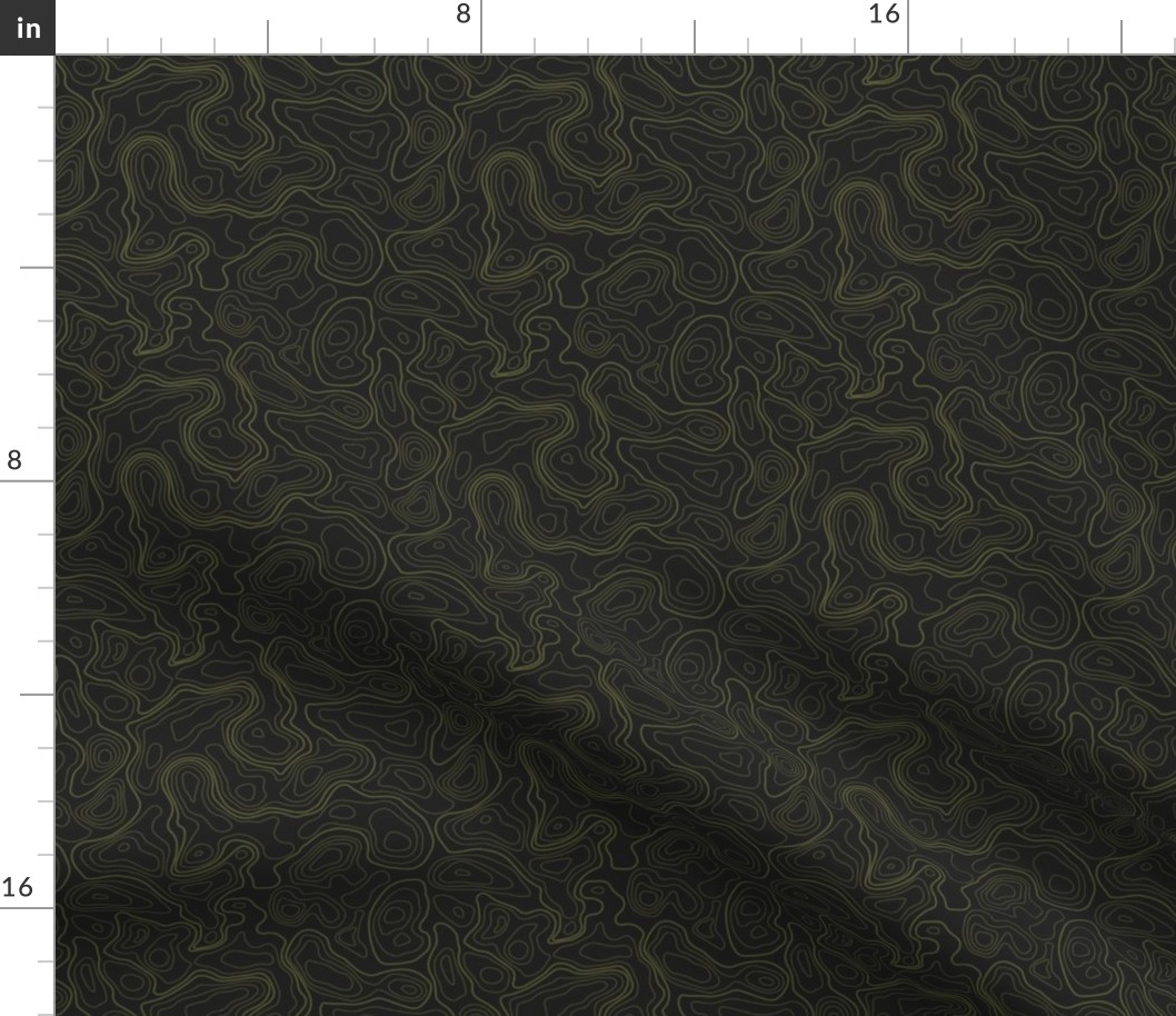 (S) Earthy Green Topographic Map 