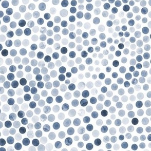 happy dots - blue - small scale watercolor