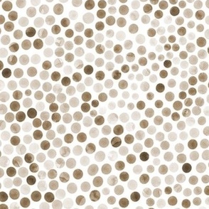 happy dots - brown - small scale watercolor