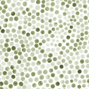 happy random dots - green - small scale watercolor