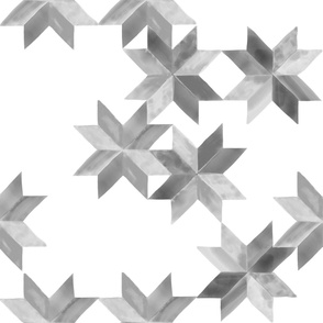 hygge - grey gray - watercolor quilted star