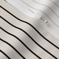 Narrow Black Stripes on Cream - 1/2 inch