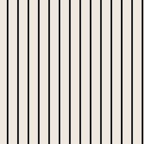 Narrow Black Stripes on Cream - 1/2 inch