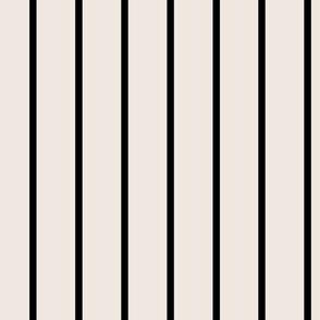 Narrow Black Stripes on Cream - 1 inch