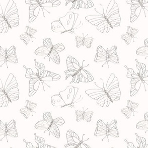 butterfly print- warm white
